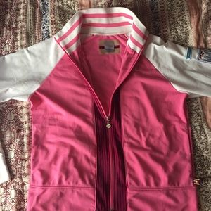 Nike sport jacket pink & white vintage feel